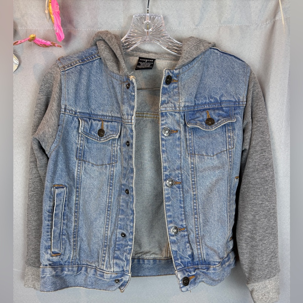 Ring of Fire Hooded Jean Jacket- Size Small